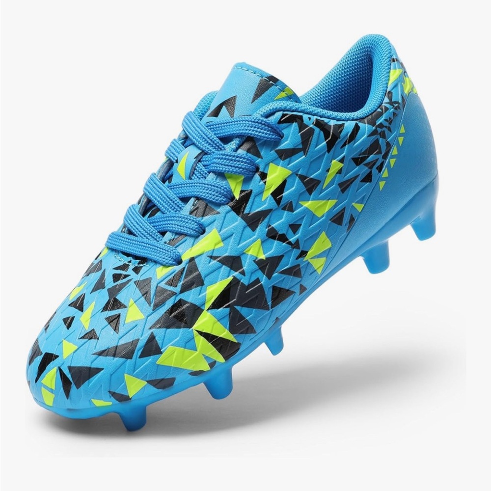 New w/out Box Dream Pairs Blue Yellow Boy Girls Soccer Cleats size 13